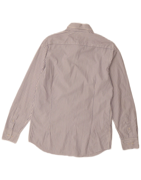 Camicia Uomo Massimo Dutti Cotone Gessato Medio Bianco