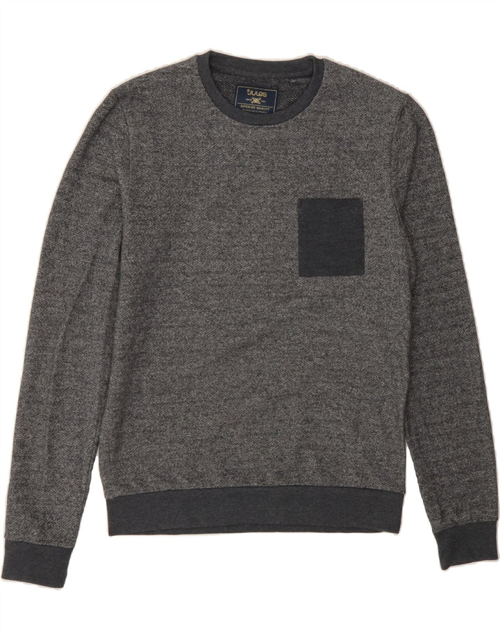 JULES Mens Sweatshirt Jumper Medium Grey Cotton Vintage Jules and Second-Hand Jules from Messina Hembry 