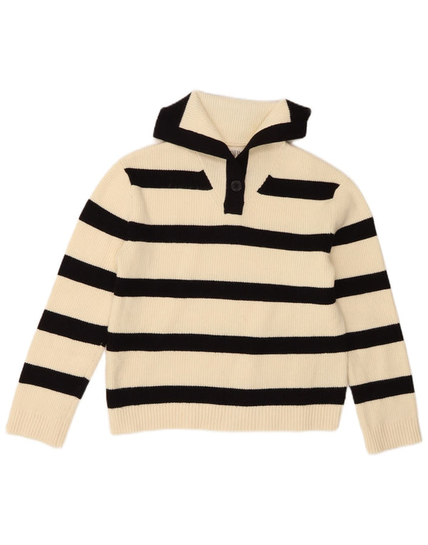 Maglione Zara per ragazze con collo alto 11-12 anni in viscosa a righe bianco sporco