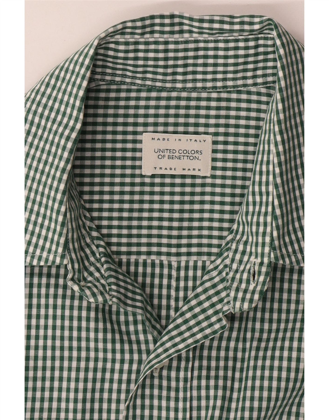 Camicia a maniche corte da uomo BENETTON grande a quadretti verdi