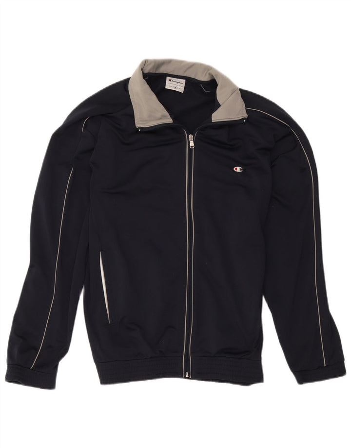Giacca superiore della tuta da uomo Champion, poliestere color block medio blu navy