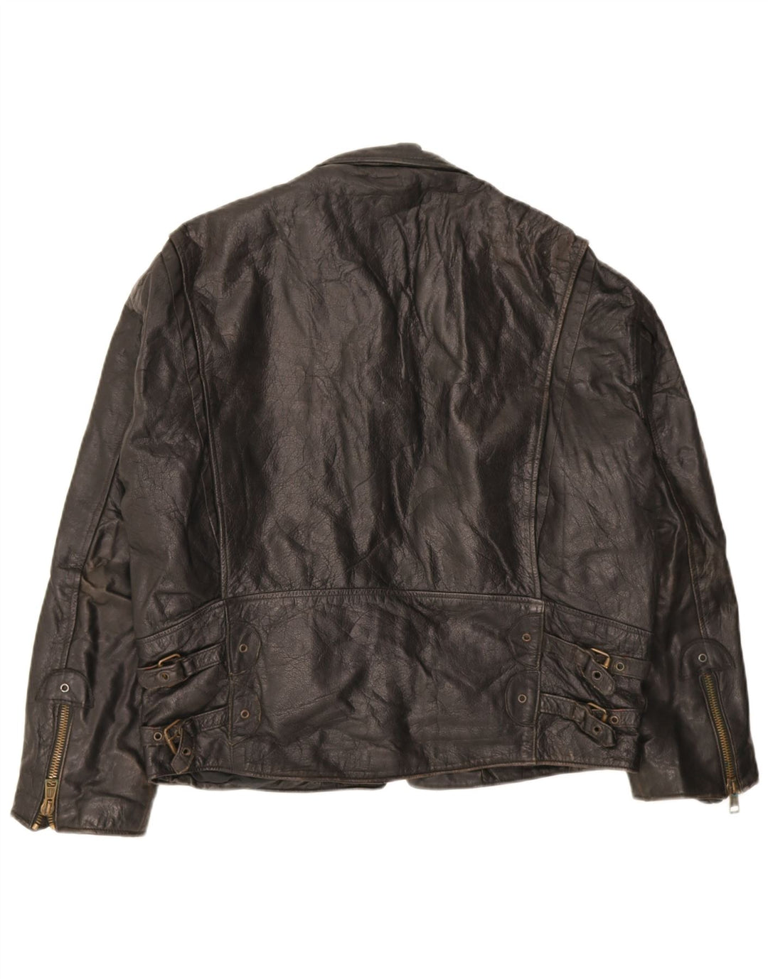 Giacca in pelle vintage da uomo UK 40 grande in pelle nera