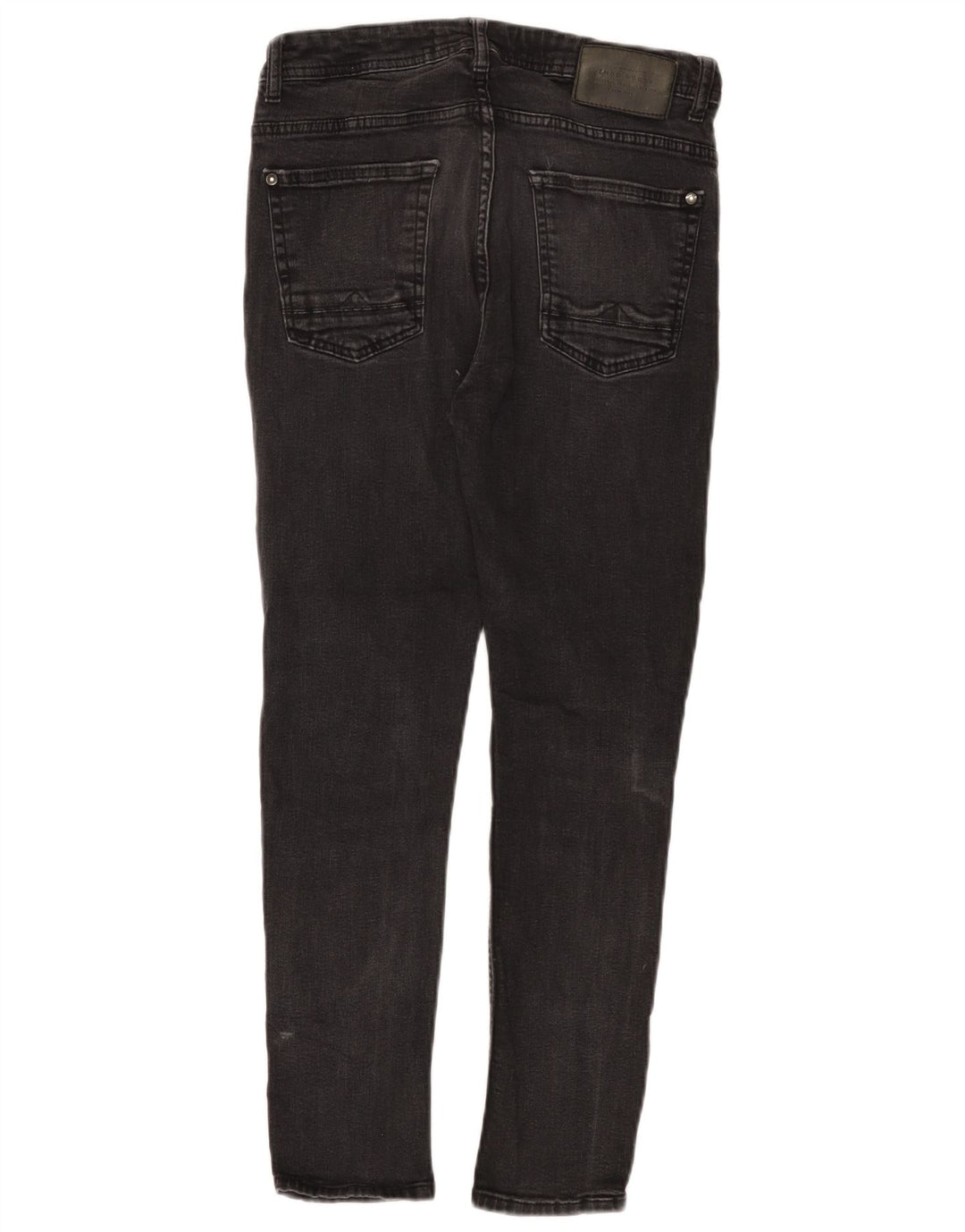 Jeans skinny corti invecchiati ZARA da donna EU 40 medio W31 L25 cotone nero