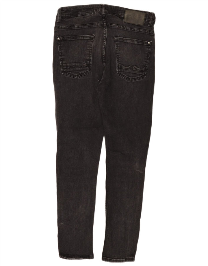 Jeans skinny corti invecchiati ZARA da donna EU 40 medio W31 L25 cotone nero