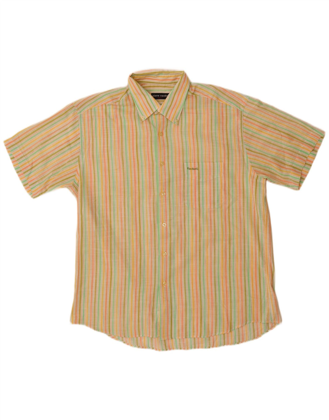 Camicia a maniche corte da uomo Pierre Cardin taglia 42 grande a righe multicolore