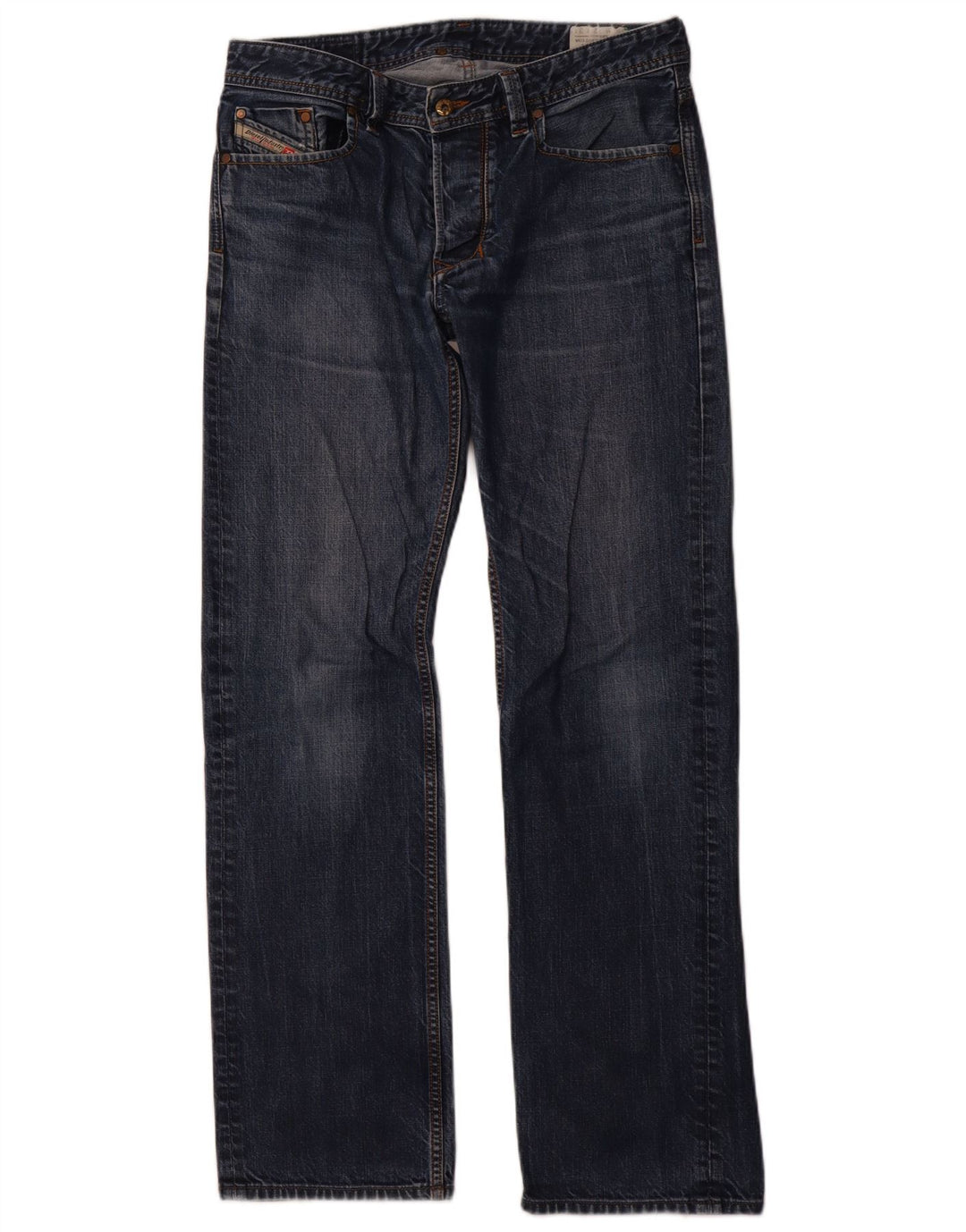 DIESEL Jeans dritti da uomo Larkee vestibilità regolare W32 L34 cotone blu