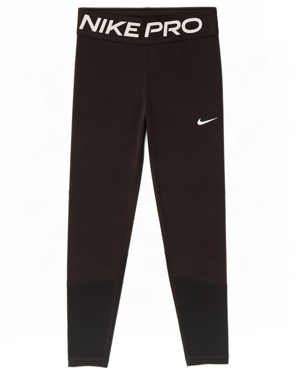 Leggings grafici Nike Dri Fit per ragazze 8-9 anni piccoli in poliestere nero