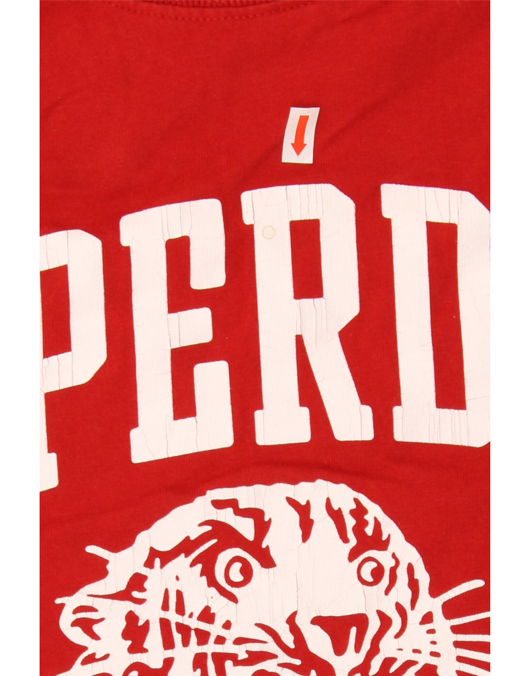 T-shirt grafica da uomo Superdry Tigers Top in cotone rosso medio