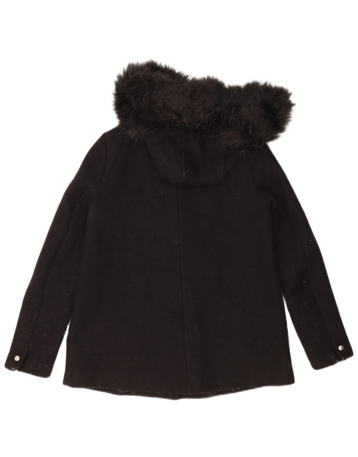 Giacca a vento con cappuccio da donna Zara UK 10 piccola in lana nera