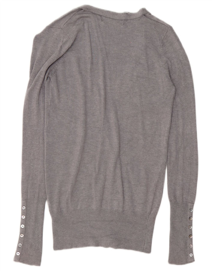 Maglione Cardigan Da Donna ZARA UK 10 Piccolo Rayon Grigio
