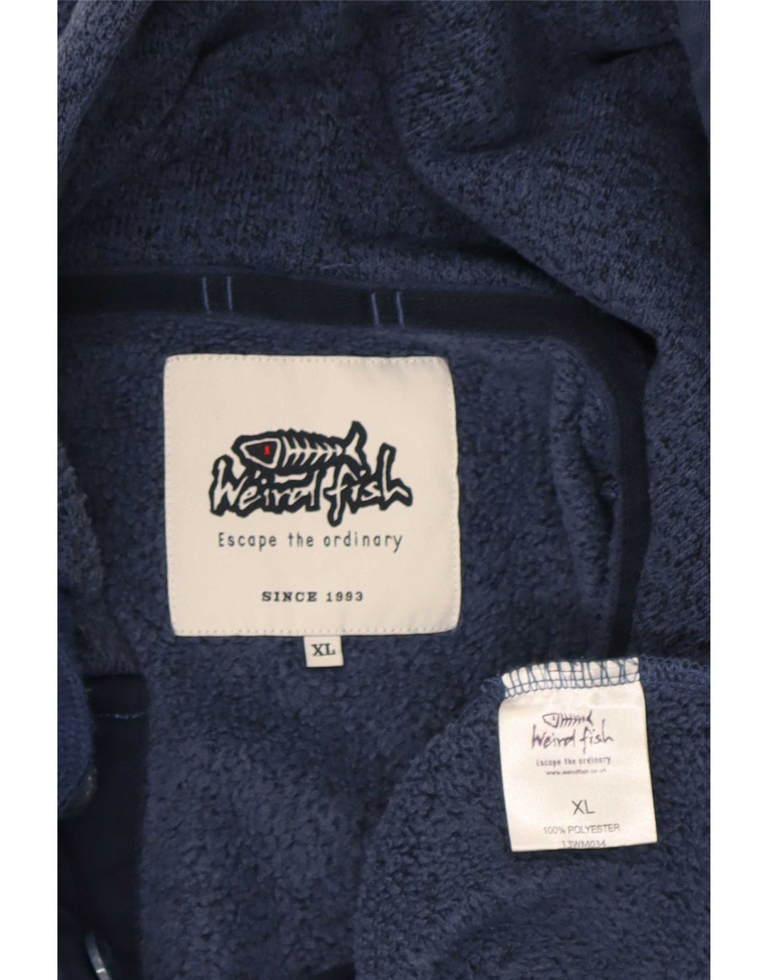 Maglione con cappuccio da uomo Weird Fish XL Poliestere screziato blu navy
