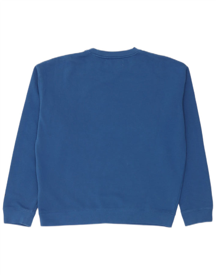 Felpa grafica da uomo Replay Jumper XL in cotone blu