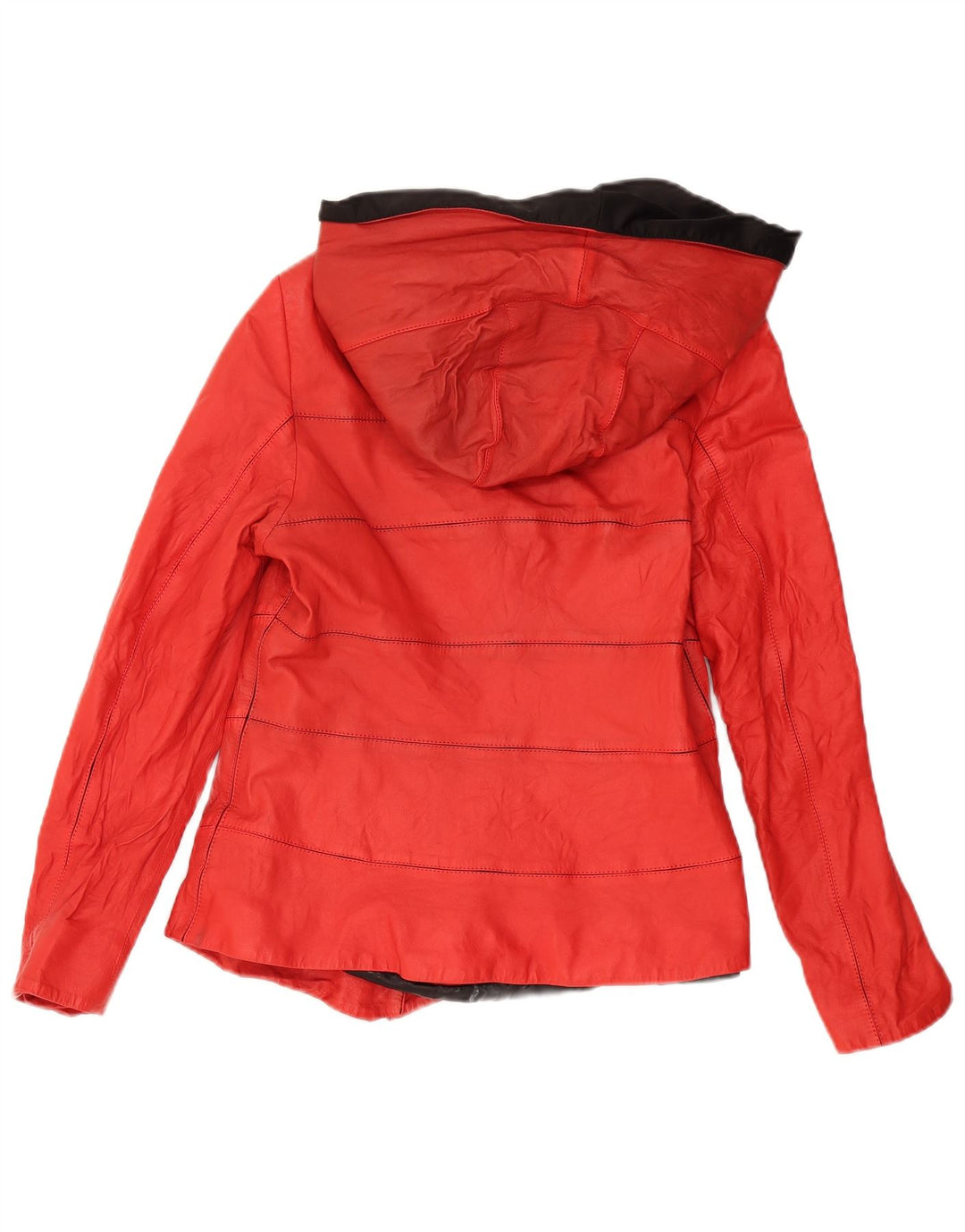 Giacca in pelle con cappuccio da donna IBIZA UK 20 2XL Pelle color block rossa