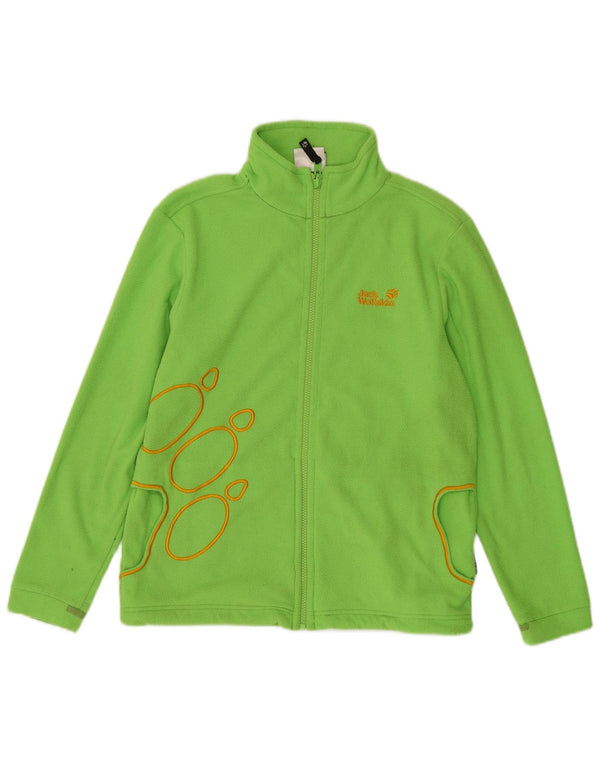 Giacca in pile con fodera grafica per ragazze Jack Wolfskin 13-14 anni in poliestere verde