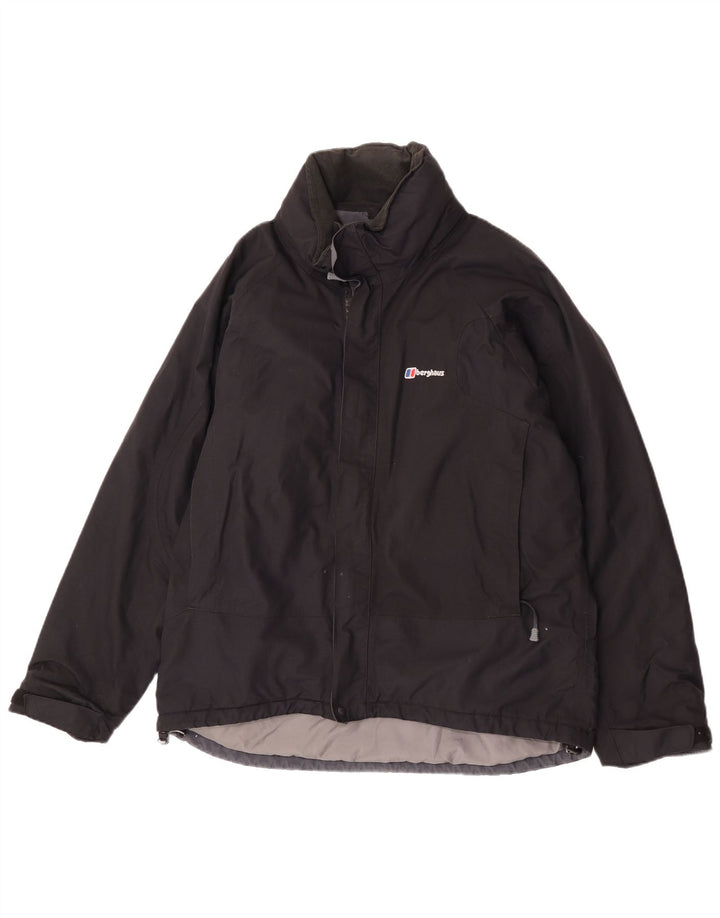 Giacca antipioggia da uomo con cappuccio Berghaus UK 38 nylon nero medio
