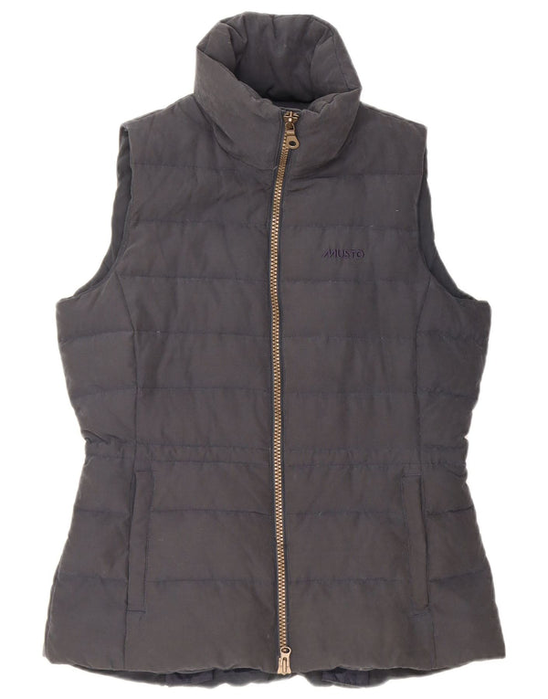 MUSTO Womens Padded Gilet UK 10 Small Navy Blue Polyester