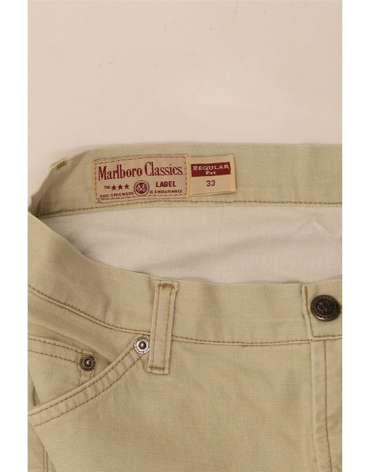 MARLBORO CLASSICS Womens Regular Fit Capri Trousers W33 L22 Green Cotton