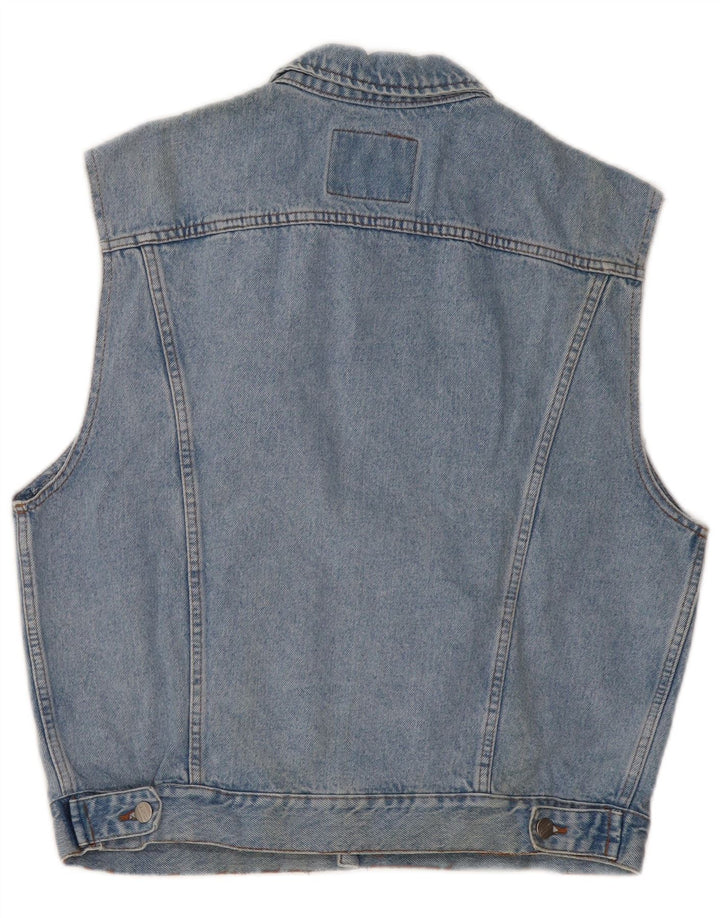Gilet di jeans vintage da uomo UK 36 piccolo blu