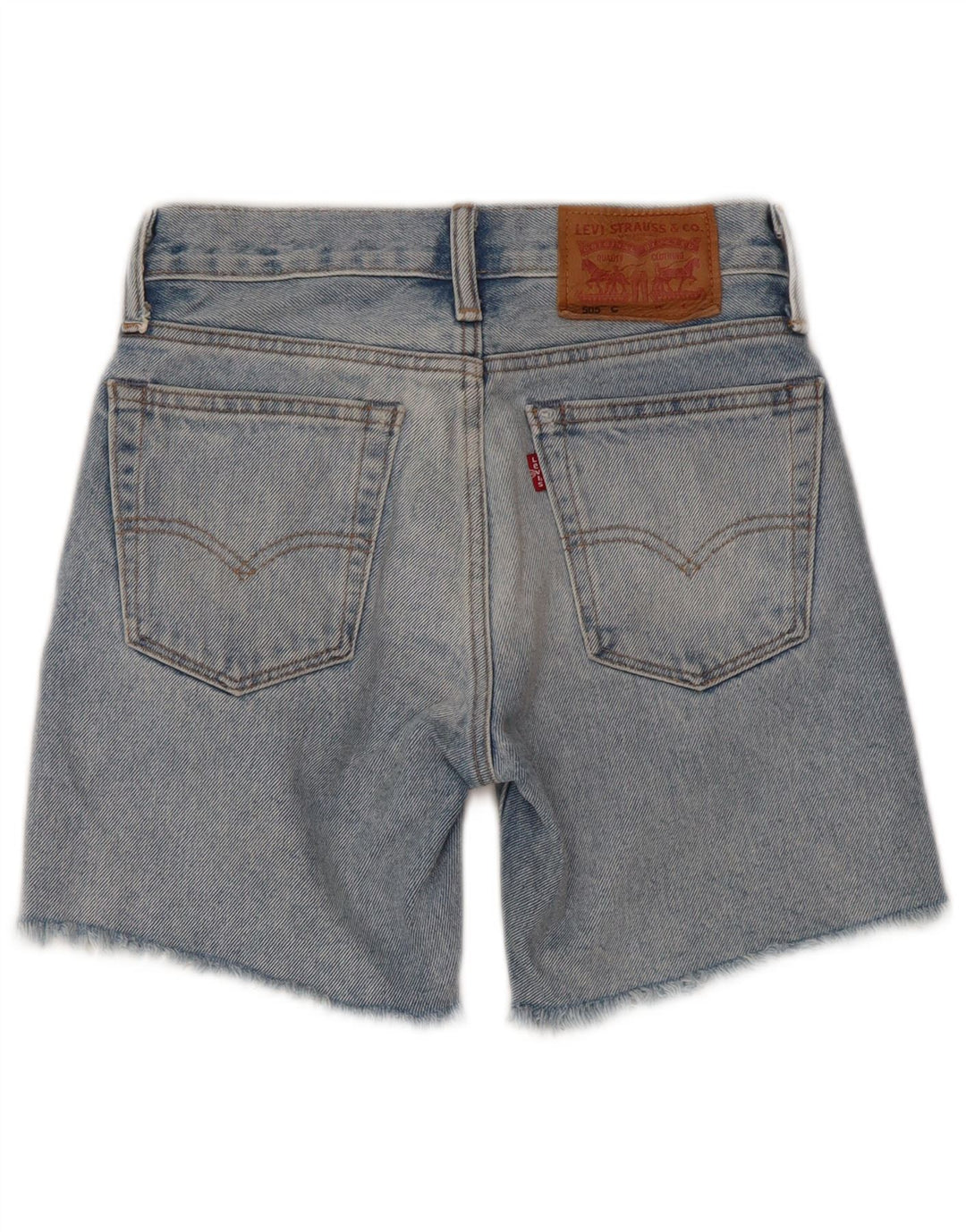 Pantaloncini Levi's Boys 505 in denim invecchiato 5-6 anni W23 cotone blu