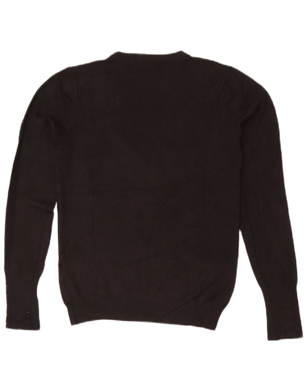 Maglione maglione girocollo da donna Zara UK 12 viscosa nera media