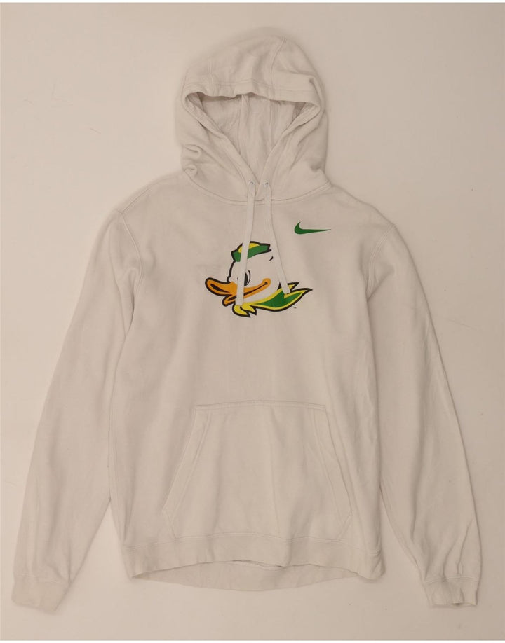 Felpa con cappuccio grafica Nike da uomo in cotone bianco medio