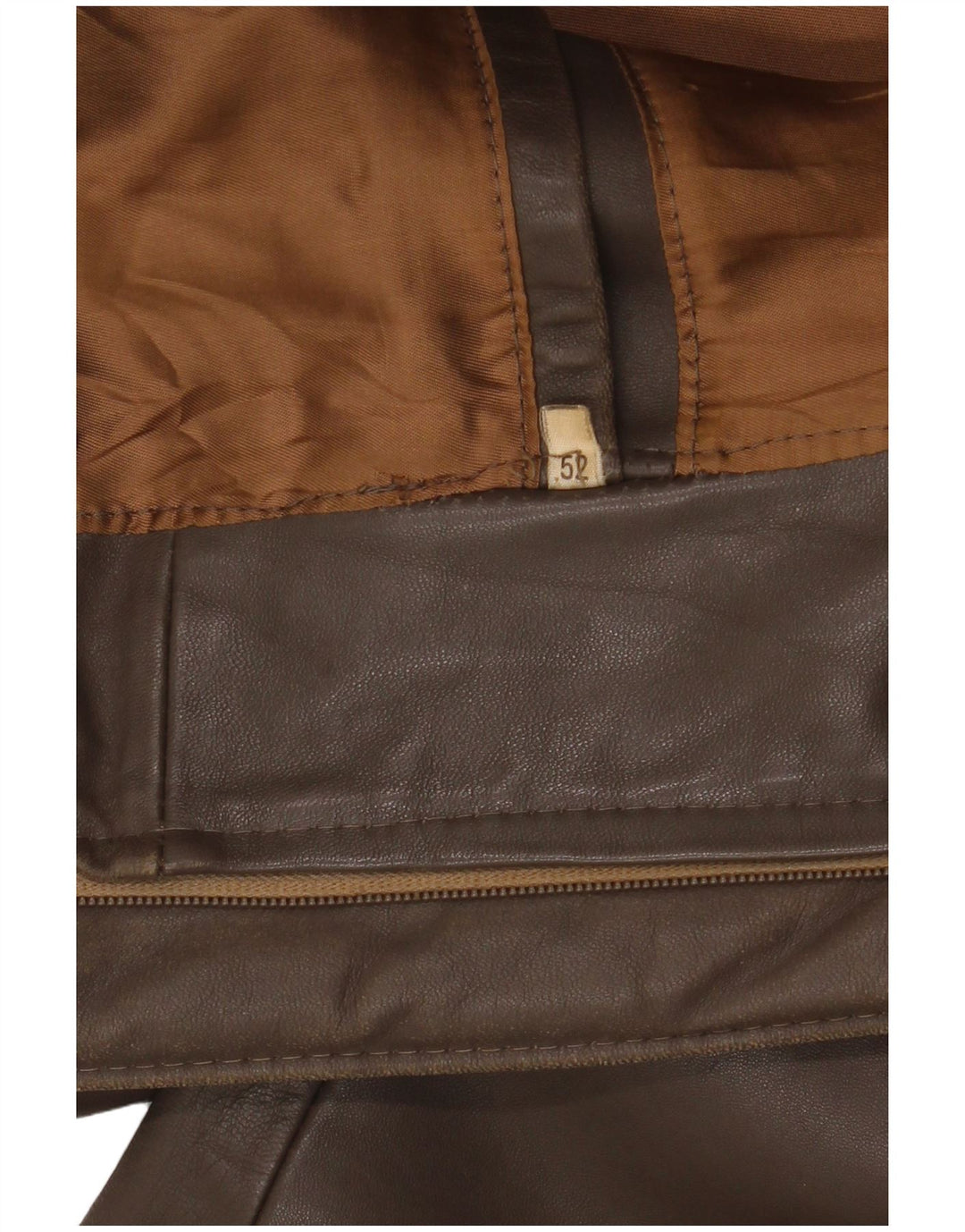 Giacca in pelle militare vintage da uomo IT 52 XL Marrone