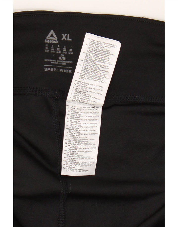 Leggings Capri REEBOK da donna UK 20/22 XL Poliestere color block nero