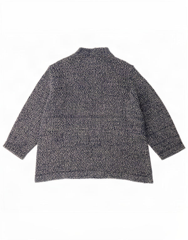 Maglione cardigan aperto con maniche a 3/4 da donna M&Co UK 24 4XL Blu navy screziato