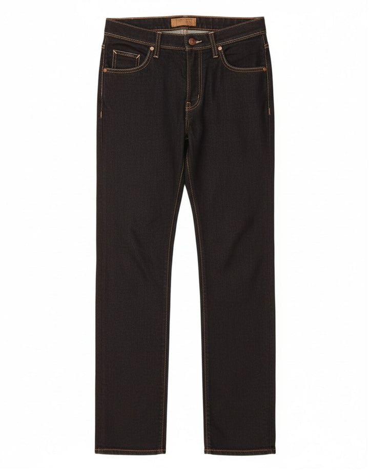 CALVIN KLEIN Womens Straight Jeans W26 L34 Black Cotton