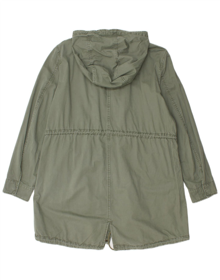Giacca Parka con cappuccio da donna Benetton UK 16 Large in cotone kaki