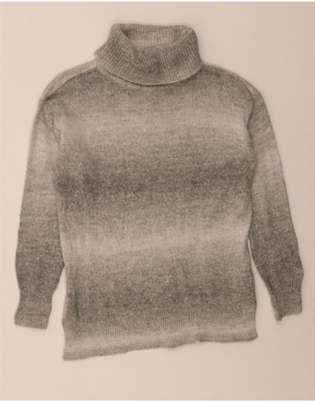 CHAPS Womens Roll Neck Jumper Sweater UK 16 Large Grey Tie Dye Cotton Vintage Chaps and Second-Hand Chaps from Messina Hembry 