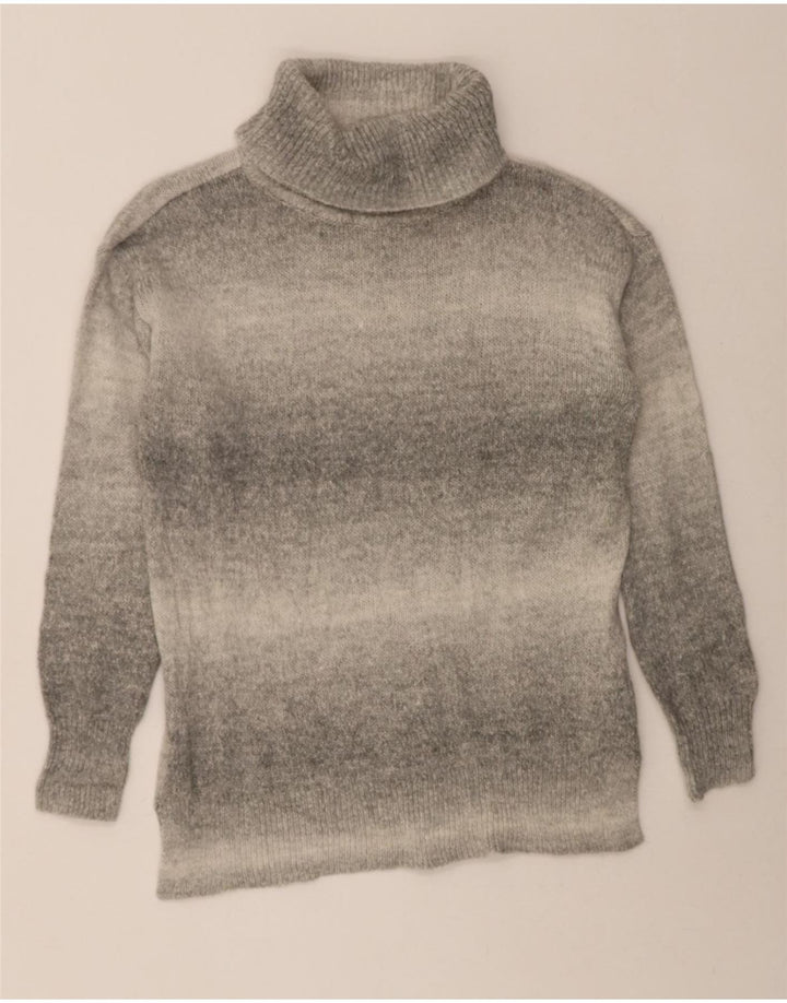 CHAPS Womens Roll Neck Jumper Sweater UK 16 Large Grey Tie Dye Cotton Vintage Chaps and Second-Hand Chaps from Messina Hembry 