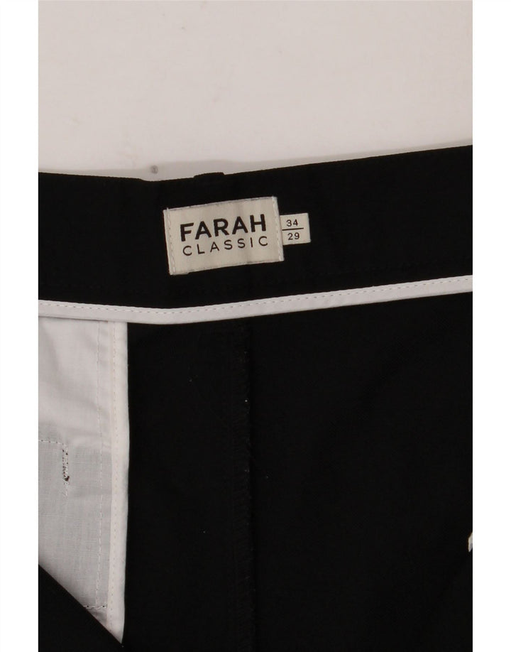 Pantaloni chino classici dritti da uomo FARAH W34 L29 poliestere nero