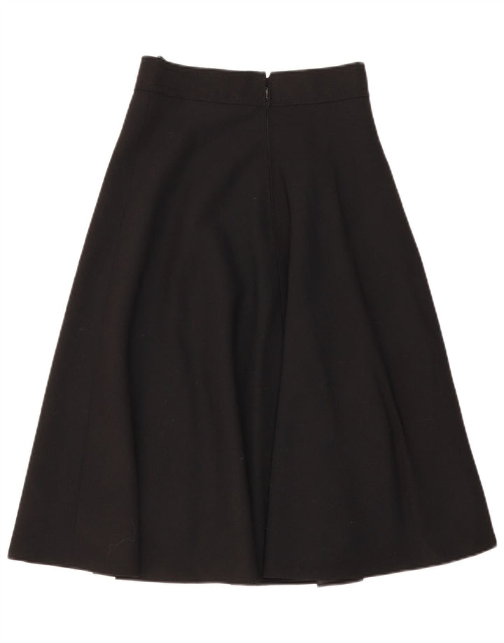 Gonna a trapezio a vita alta da donna vintage W28 nera media