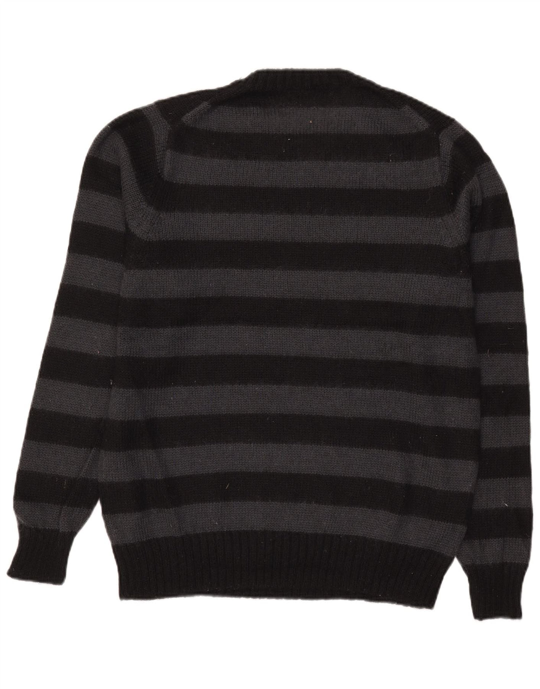 Maglione da uomo Marks & Spencer con zip autografa, maglione a righe nere medie