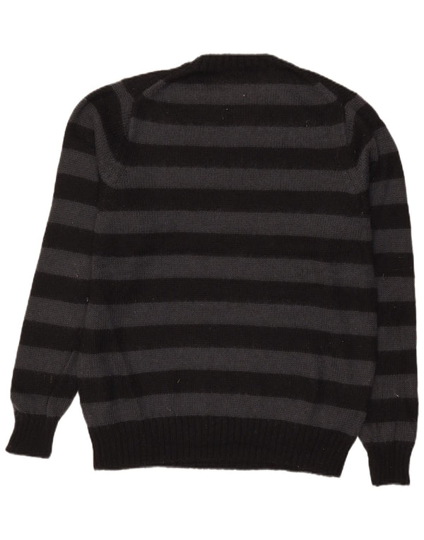 Maglione da uomo Marks & Spencer con zip autografa, maglione a righe nere medie