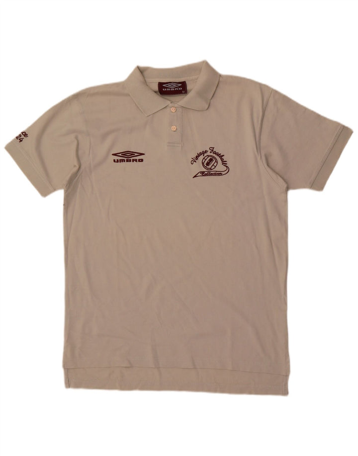Polo grafica da uomo Umbro in cotone bianco medio