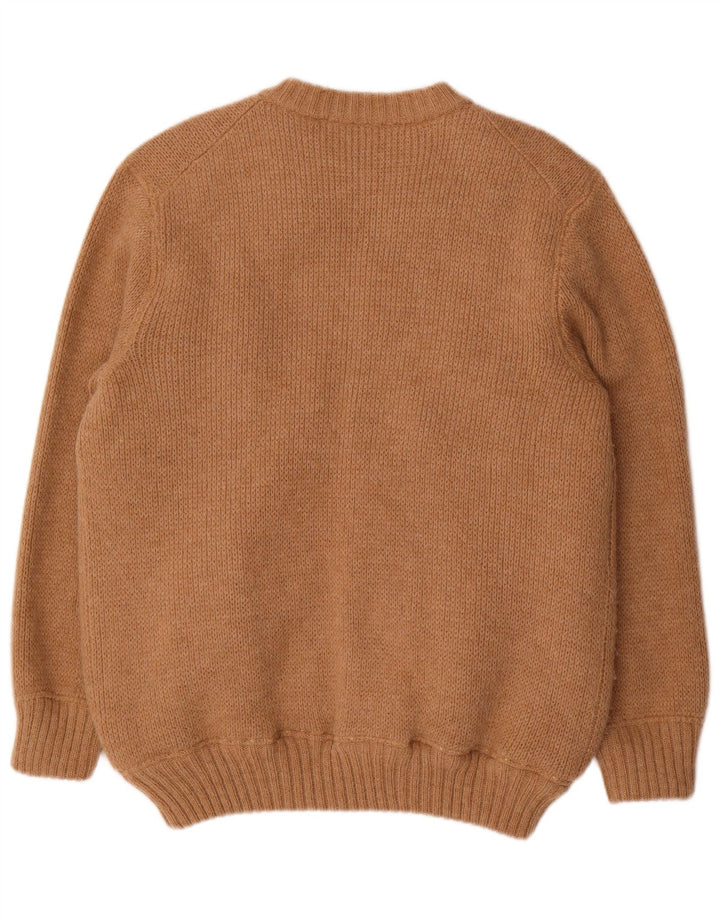 Maglione cardigan sherpa vintage da uomo IT 52 grande beige