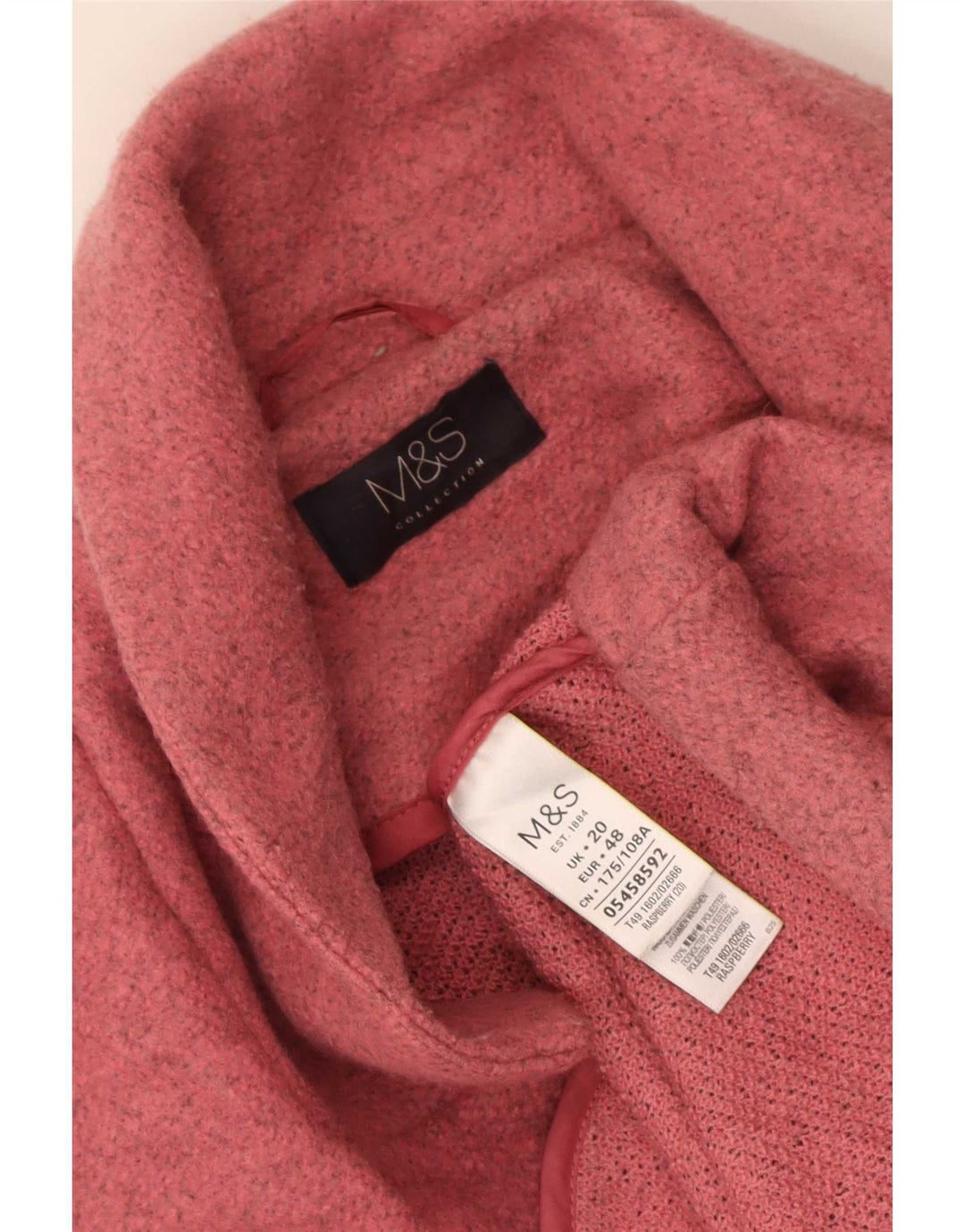 Soprabito aperto oversize da donna Marks & Spencer UK 20 2XL poliestere rosa