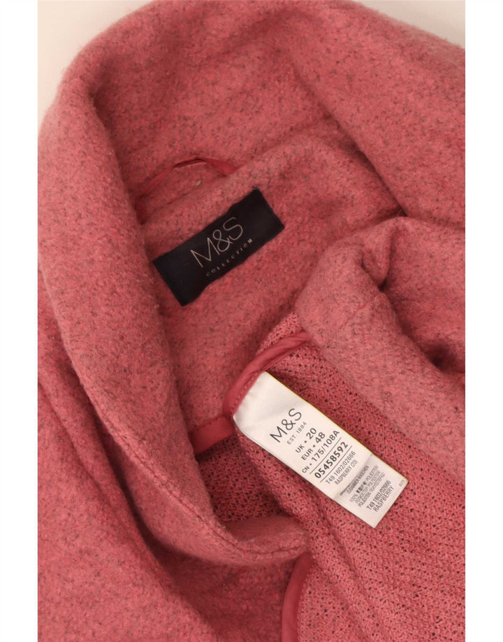 Soprabito aperto oversize da donna Marks & Spencer UK 20 2XL poliestere rosa