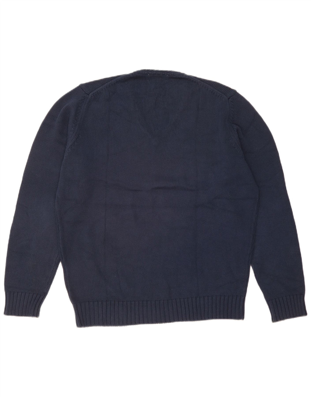 Maglione Zara da uomo con scollo a V grande in cotone blu navy