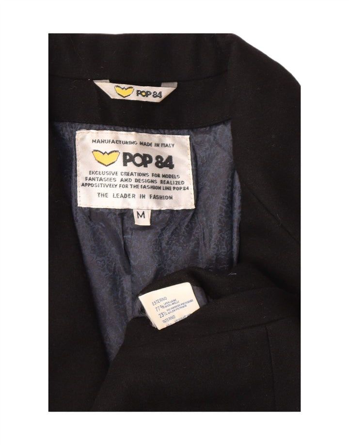 POP 84 Womens 2 Button Blazer Jacket UK 14 Medium Black Wool Vintage POP 84 and Second-Hand POP 84 from Messina Hembry 