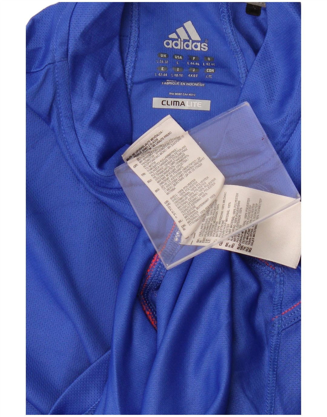 Top della tuta pullover Climalite da donna ADIDAS UK 16/18 Large Blu
