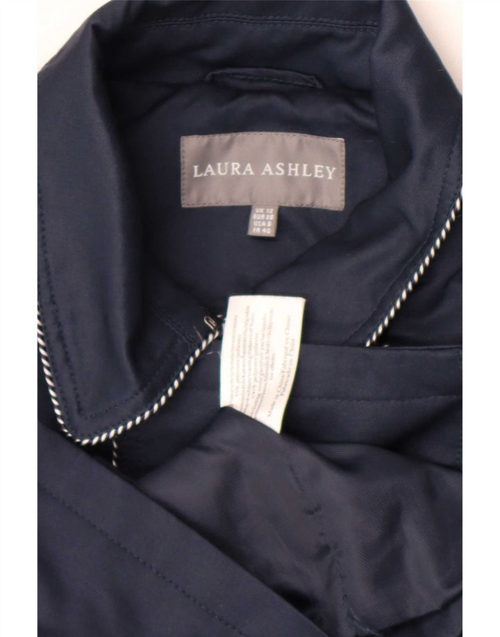 Trench doppiopetto da donna Laura Ashley UK 12 medio blu navy