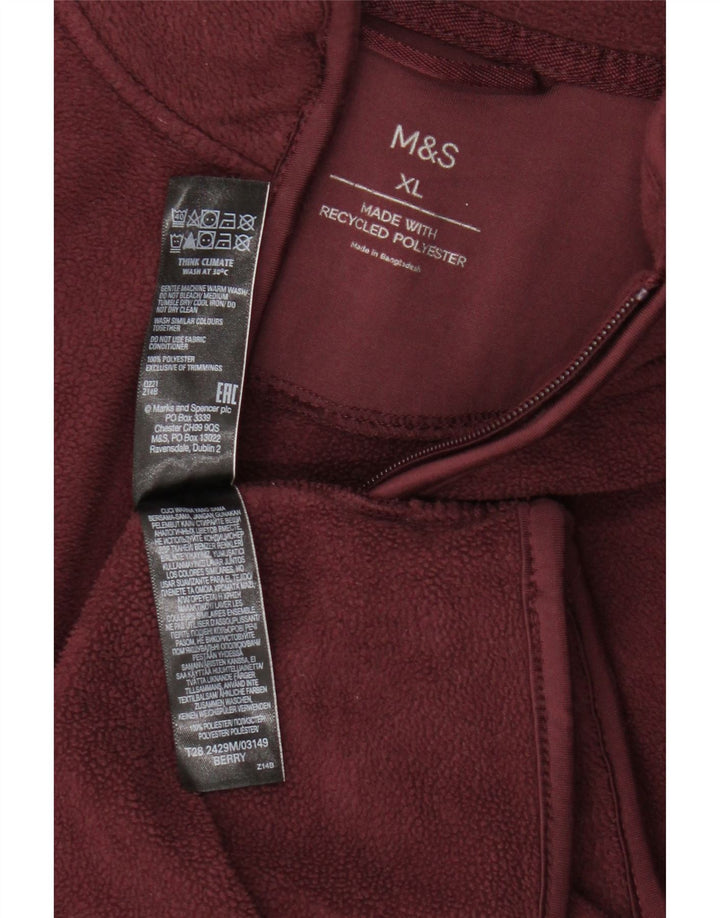 Giacca in pile da uomo Marks & Spencer UK 42 XL Bordeaux poliestere