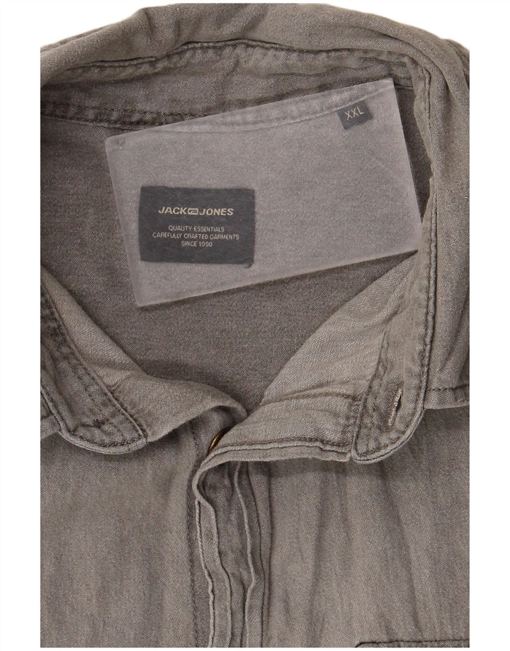 Camicia da uomo Jack & Jones 2XL cotone grigio