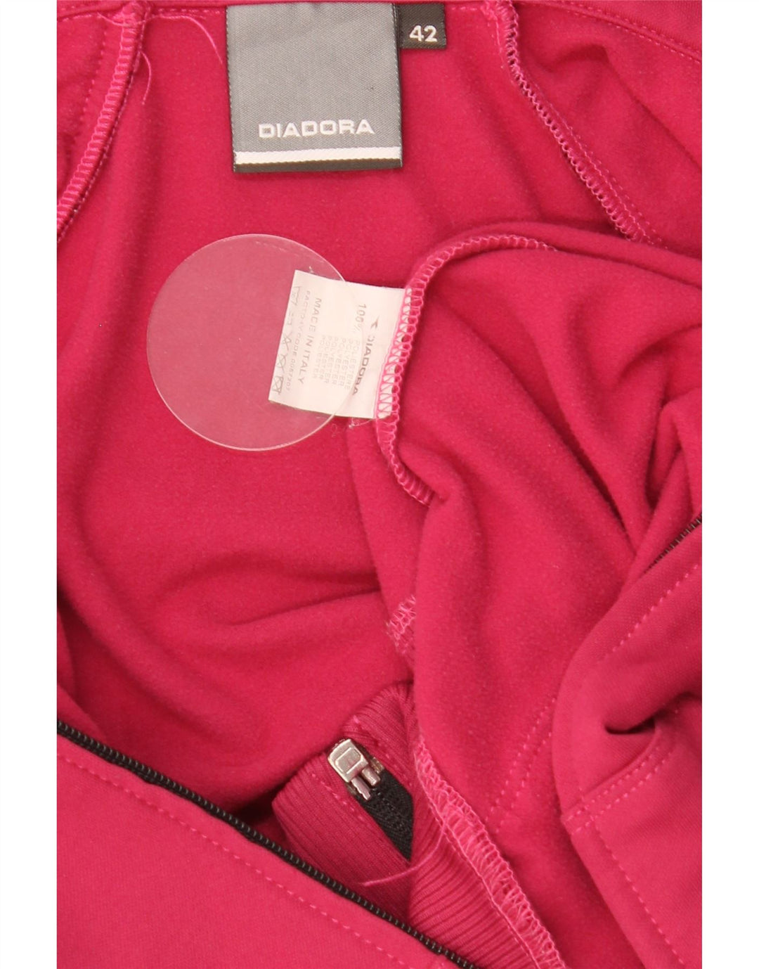 Felpa con cappuccio e zip da donna Diadora IT 42 Poliestere rosa medio