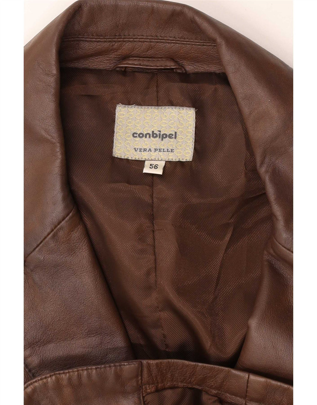 Giacca Blazer in Pelle da Uomo a 3 Bottoni Conbipel IT 56 2XL Marrone