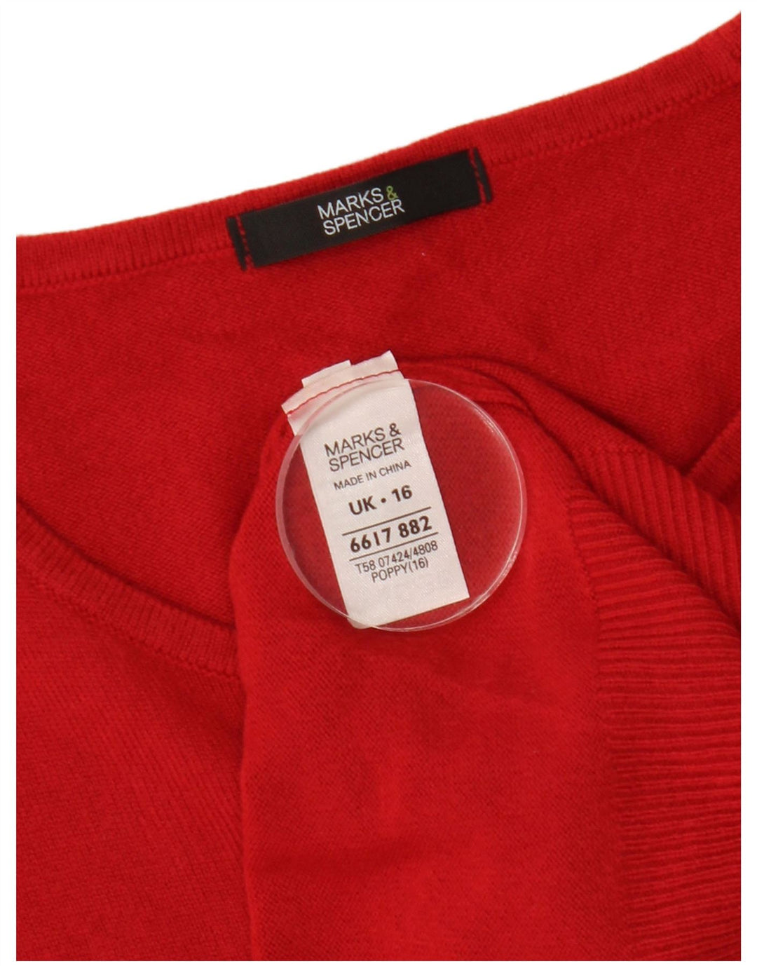 Maglione maglione girocollo da donna Marks & Spencer UK 16 grande rosso
