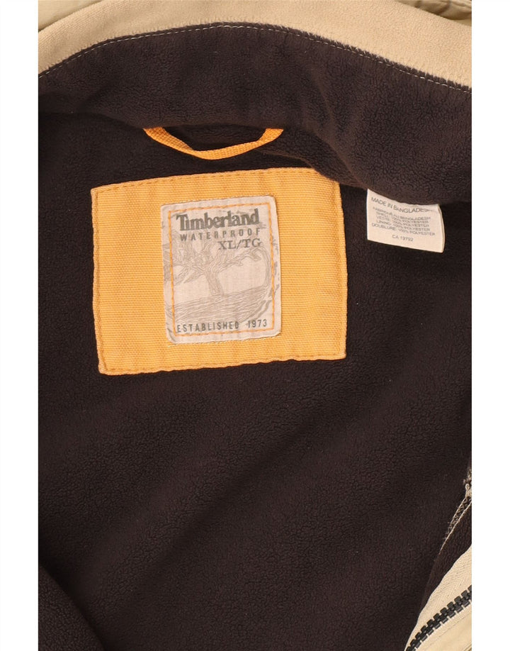 Giacca a vento con cappuccio da uomo Timberland UK 42 XL Poliestere beige